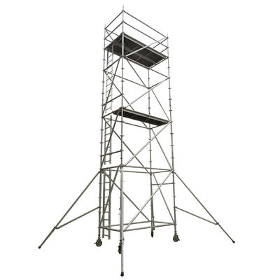 ราคาดี Platformwidth 0.6m To 1.2m Aluminium Scaffold Tower With Diagonal Pipe Structure Anodized Surface Ideal For Construction ออนไลน์